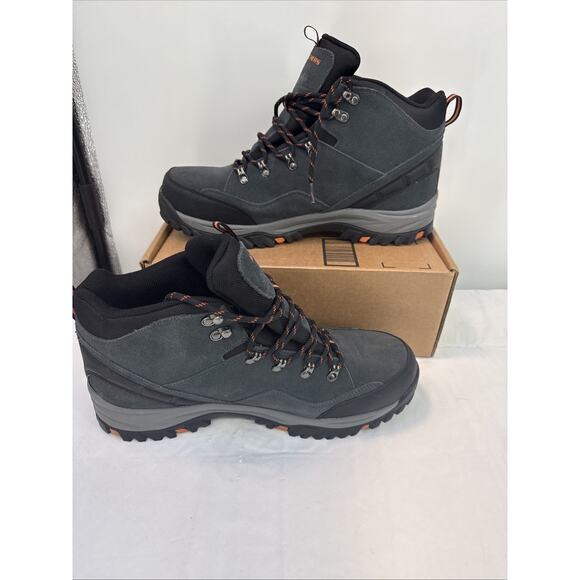 Skechers Mens Leather Relment Pelmo Waterproof Hiking Boots Size 14 Gray SN64869 main image 4